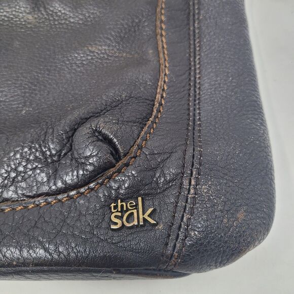 THE SAK Crossbody Purse Soft Leather Coffee Brown Shoulder Bag Pockets Pebbled - Picture 2 of 8